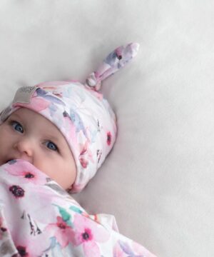 Wildflower Swaddle Blanket and Beanie Set