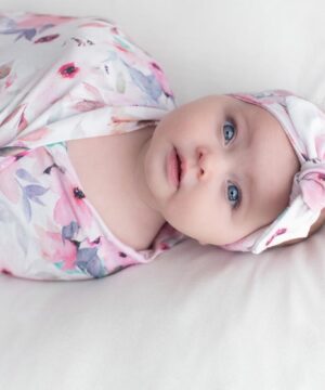 Wildflower Swaddle Blanket and Headwrap Set
